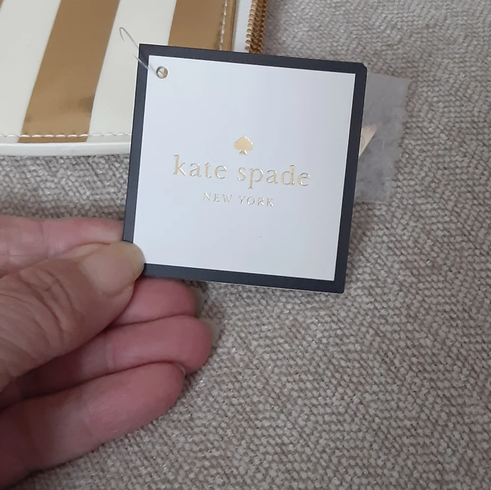 Kate Spade gold stripe pencil pouch